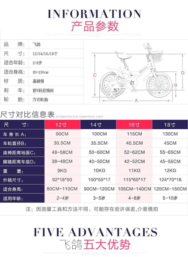 2020 High Quality Design Kids Bike Learning Bicycle Boys and Girl Children Bicycle
