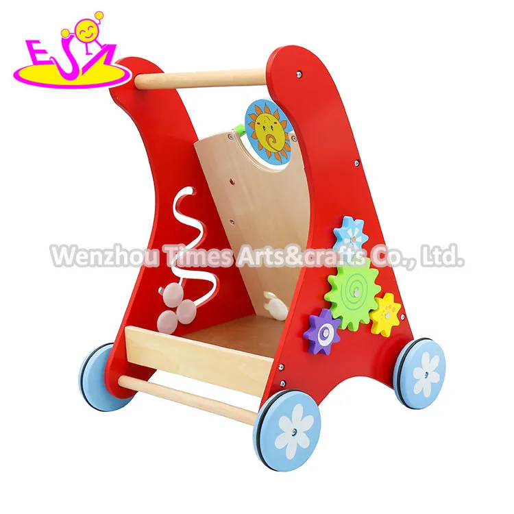 2020 Wholesale Learning Wooden Baby Walker Toy for Push Along W16e142
