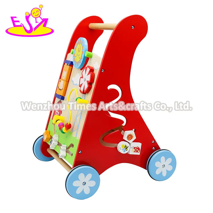 2020 Wholesale Learning Wooden Baby Walker Toy for Push Along W16e142
