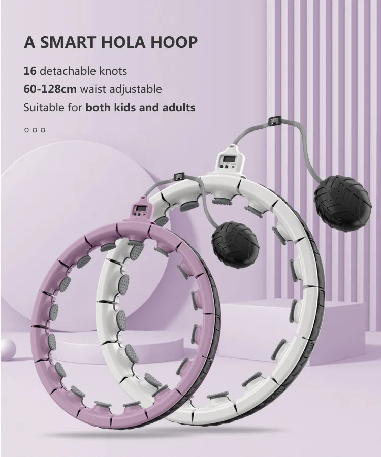 2021 New Version 16 Detachable Knots Adjustable Exercise Hoop Smart Weighted Exercise Hoop Exercise Hula Circle