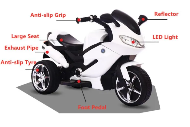 3 Wheels Electric Motorcycle Bicycle for 1-5 Year Old Kids