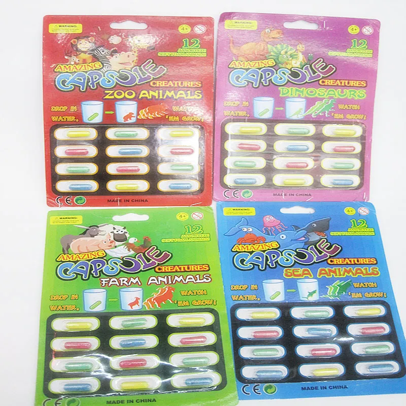 Amazing Growing Creatures Capsule Magic Soft Foam Zoo Animals Expanding Sponge Novelty Toy