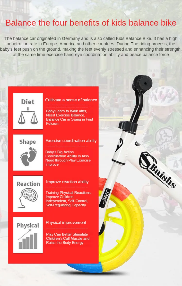 Baby Wholesale Child Cheap Price Cycle Kids Small Bicycle 12 Inch Kids Balance Bicycle for Kids Children Alloy BMX Balance Bike with Opw Children Ride on Toy