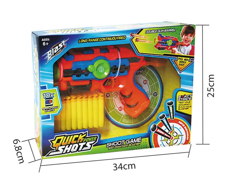 Boy EVA Foam Dart Blaster Manual Plastic EVA Bullet Gun Toy for Kids