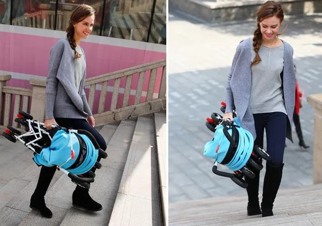 China Manufacturer Compact Cheap High Landscape Baby Stroller Pram 3 in 1 Foldable Lightweight Baby Stroller