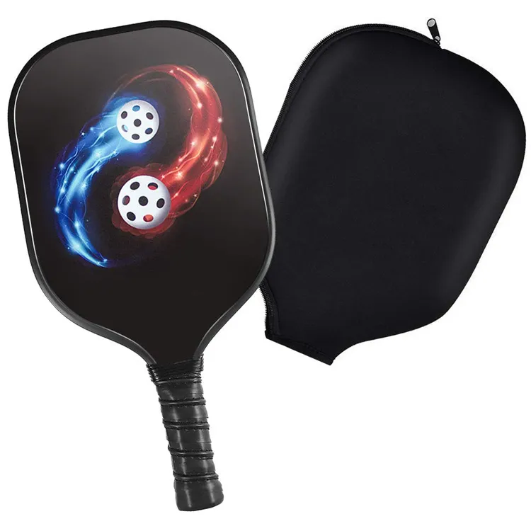 Custom Logo Carbon Fiber Pickleball Paddle Unisex Polymer Honeycomb Core Fiberglass Pickleball Racket Beat Racquet