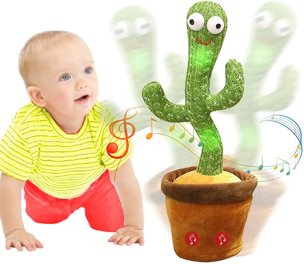 Dancing Cactus Toy, Talking Cactus Plush Toys, Singing Cactus Toy Recording and Repeats What You Say, Sunny The Cactus Toy