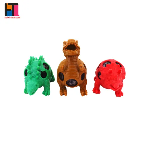 Dinosaur Design Eco Friendly Rubber Squishy Gel Mesh Stress Toy