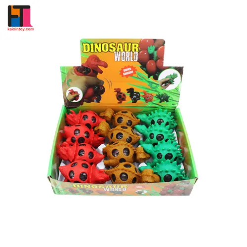 Dinosaur Design Eco Friendly Rubber Squishy Gel Mesh Stress Toy