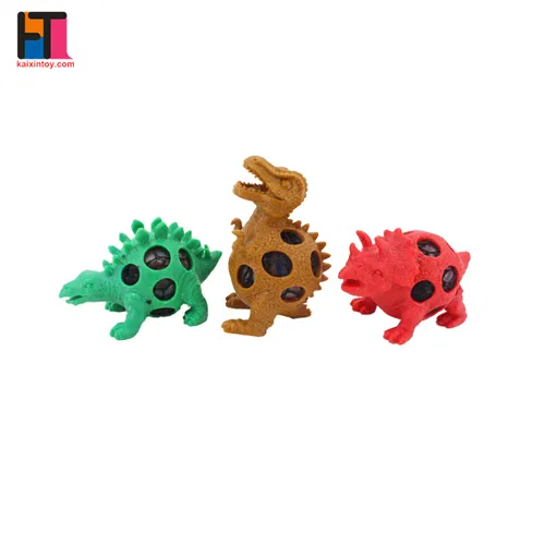 Dinosaur Design Eco Friendly Rubber Squishy Gel Mesh Stress Toy