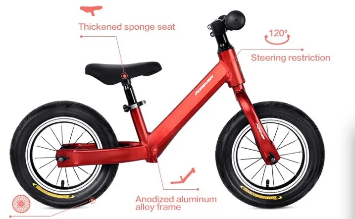 Forever 14 Inch Aluminum Alloy Children Push Bike Learning Training Bike Without Pedal