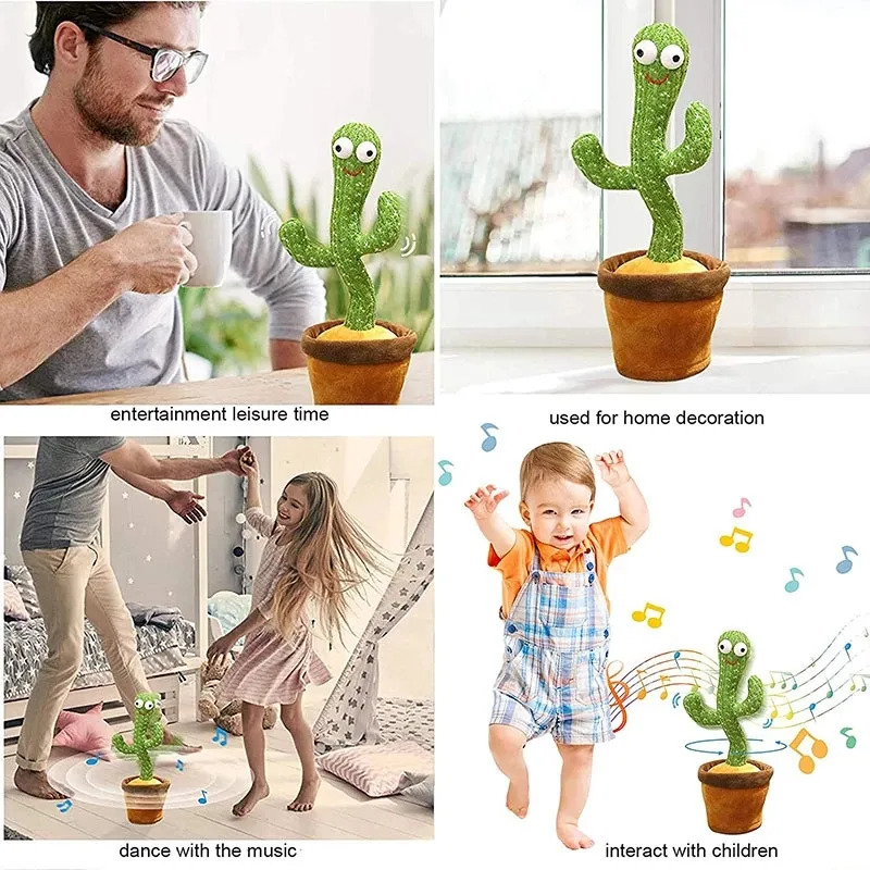Lovely Talking Toy Dancing Cactus Doll Speak Talk Sound Record Repeat Toy Kawaii Cactus Toys Children Kids Education Toy Gift