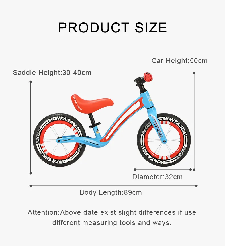 Montasen Updated M-F805-S 12′′ Single Speed Magnesium Kids Balance Bike