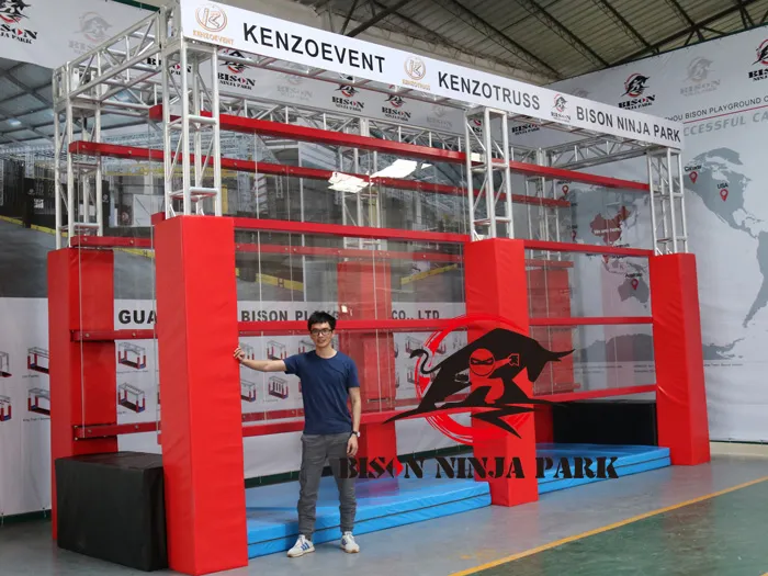 Ninja Obstacle in Trampolines Ninja Warrior Indoor