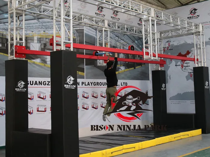 Ninja Obstacle in Trampolines Ninja Warrior Indoor
