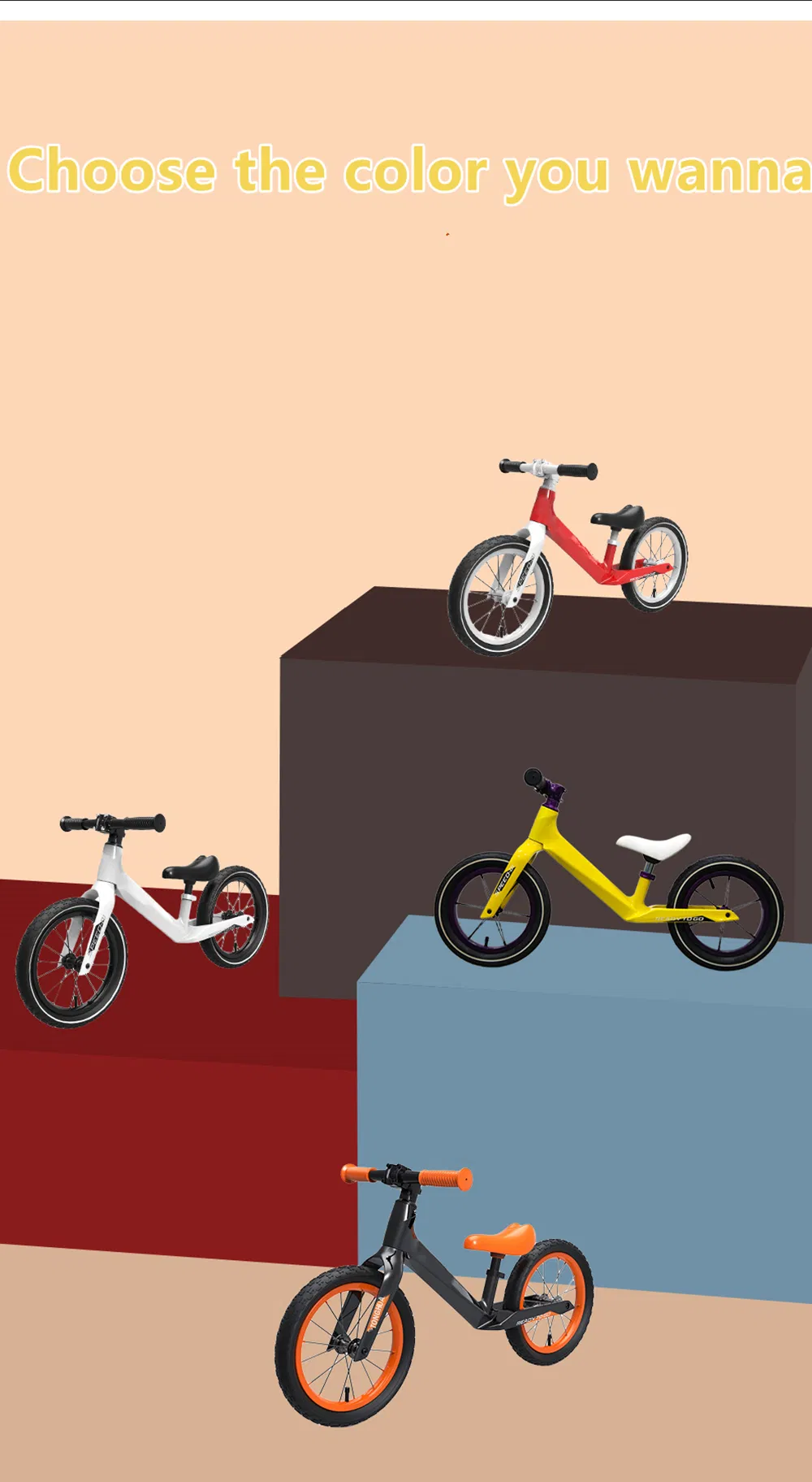 Running Push Baby Children Kids Swing Toys Cute Pre Learning Bike No Pedals Ride in Advance Wide Fat Wheels Balance Bike Bicycle