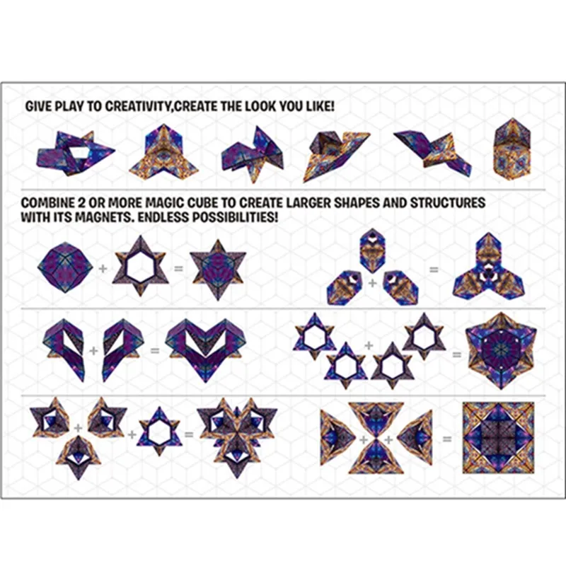 Shashibo Shape Shifting Box Fidget Cube 36 Rare Earth Magnets 3D Magic Cube Shashibo Cube Magnet Fidget Toy