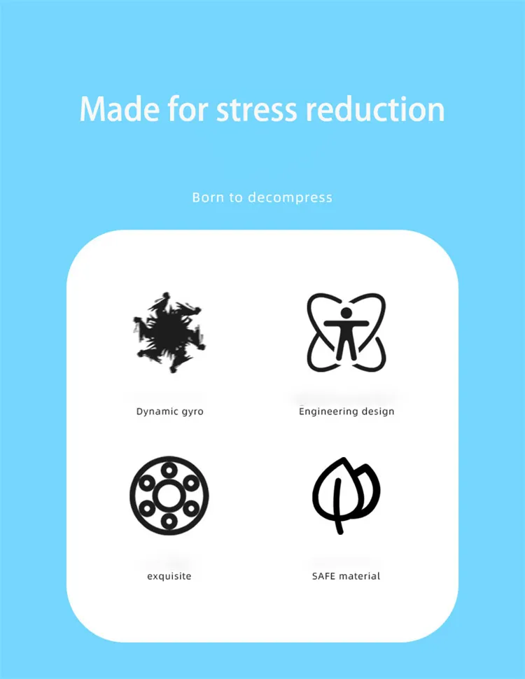 Wholesale Custom Pattern Decompression Gift Toys Animation Rotating Special Effects Dynamic Fingertip Gyro